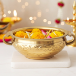 Brass Handcrafted Flower Urli – Premium Brass Decor