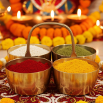 Brass Chokta Small 4 Bowl Combined