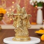 Brass Radha Krishna God Idol – Classic Brass Showpiece