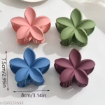 🌸 LetzShoppe Matte Flower Claw Hair Clips – Pack of 4