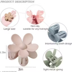 🌸 LetzShoppe Matte Flower Claw Hair Clips – Pack of 4