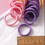 LETZSHOPPE Thick Cotton Hair Rubber Bands – Durable Elastic Ponytail Holders for Women & Girls (Dark Multicolour, Pack of 60)