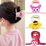 LETZSHOPPE Korean Fashion Large Hair Claw Clips (Pack of 3) – Cartoon Style Non-Slip Strong Hold Hair Clutches for Women & Girls