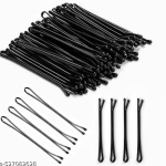 LETZSHOPPE Black Hair Pins (50 Pcs) – Invisible Hair Grips & Bang Pins for Women, Strong Hold Hair Styling Clips for Daily & Wedding Use