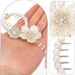 LETZSHOPPE Stylish Korean White Flower Juda Hair Claw – Elegant Hair Accessory for Women & Girls