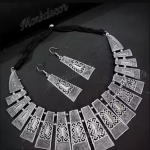 ✨ Oxidised Silver Afghani Choker Necklace Set for Women & Girls ✨