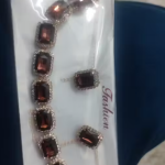 Dazzling Stones Necklace Earring Set For Women (WINECOLOUR)