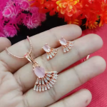 Rose Gold-Plated American Diamond  Jewelry Set