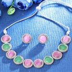 Silver Plated Austrian Stone Necklace Set