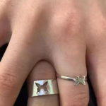 DESIGNER Butterfly Couple Ring For Engagement Matching Wrap Finger Ring For Women And Men - SILVER