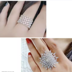 WHITE MOON RING Alloy Diamond Gold Plated Ring