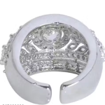 LETZ SHOPPE Solitaire Silver Plated American Flower Ring for Women, Girls (Silver)