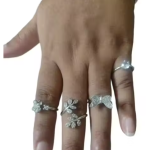 Sterling Designer Silver Adjustable Hand Ring For Women