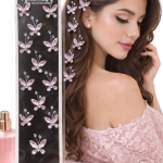 Hair Flare baby pink butterfly crystal pins feature a delicate design (10 piece)