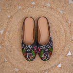 Urban Edge Black Denim Slide Sandals