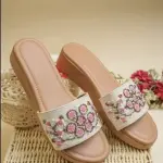 Blush Bloom Embellished Slide Sandals
