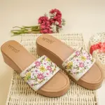 Meadow Charm Embroidered Slide Sandals