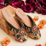 Emerald Garden Embroidered Mules