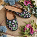 Floral Embroidered Slip-On Mules