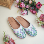 Floral Embroidered Slip-On Mules