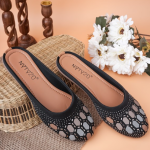 Floral Embroidered Slip-On Mules