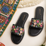 Blush Meadow Embroidered Flat Slides