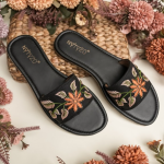 Blush Meadow Embroidered Flat Slides
