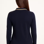 Polo Shirt Women’s Long Sleeve Polo Shirt – Stylish Collar Top