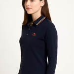 Polo Shirt Women’s Long Sleeve Polo Shirt – Stylish Collar Top