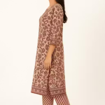 Jaipuri Cotton Suit | Beige & Maroon Printed Kurta Set for Women