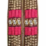 Pink Bangles Gold Beaded Bangles Traditional Indian Jewelry Set of 2 Kada Set