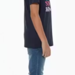 Boys Navy Blue Printed T-Shirt, Slow Beat Theme T-Shirt, Boys Graphic T-Shirt ✅