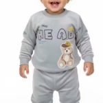 Baby Fleece Winter Set, Baby Grey Set, Teddy Bear Baby Clothes, Baby Boy Winter Suit ✅