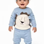 Baby Winter Set, Baby Sweatshirt Set, Baby Fleece Dress, Baby Lion Print Set, Baby Winter Wear ✅