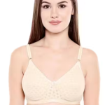 Beige Bra, Hard Padded Bra, Polka Dot Bra, Non-Wired Bra, Cotton Blend Bra, Comfortable Bra ✅