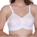 White Bra, Full Coverage Bra, Structured Cup Bra, Non-Wired Non-Padded Bra ✅