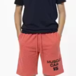 Boys’ Coral Shorts with Muscle Car Print – Racing Theme
