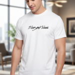 Elegant Sleek Round Neck Typography Solid Coloured  Men's T-shirt (Pure Cotton)