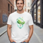 Elegant Sleek Round Neck Front Print Solid Coloured Men's T-shirt (Pure Cotton)