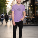 Elegant Sleek Round Neck Tom & Jerry Print Solid Coloured Men's T-shirt (Pure Cotton)