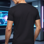 Elegant Sleek Round Neck Front Print Solid Coloured Men's T-shirt (Pure Cotton)