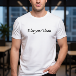 Elegant Sleek Round Neck Typography Solid Coloured  Men's T-shirt (Pure Cotton)