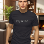 Elegant Sleek Round Neck Typography Solid Coloured  Men's T-shirt (Pure Cotton)