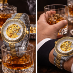 FORSINING Fully Automatic Mechanical Watch for Men | Open-Heart Working Gears Dial, Transparent Case Back | Battery Required Just Shake & Wear