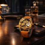 FORSINING Fully Automatic Mechanical Watch for Men | Open-Heart Working Gears Dial, Transparent Case Back | Battery Required Just Shake & Wear