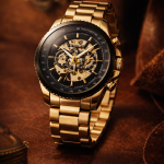 FORSINING Fully Automatic Mechanical Watch for Men | Open-Heart Working Gears Dial, Transparent Case Back | batttery Required Just Shake & Wear