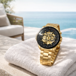 FORSINING Fully Automatic Mechanical Watch for Men | Open-Heart Working Gears Dial, Transparent Case Back | batttery Required Just Shake & Wear