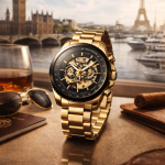 KHRIST Premium Fully Automatic Mechanical Analog Watch for Men | Exposed Working Gears Dial & Transparent Case Back | Precision Engineering, Luxury Craftsmanship & Timeless Elegance