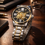 KHRIST Premium Fully Automatic Mechanical Analog Watch for Men | Exposed Working Gears Dial & Transparent Case Back | Precision Engineering, Luxury Craftsmanship & Timeless Elegance