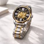 KHRIST Premium Fully Automatic Mechanical Analog Watch for Men | Exposed Working Gears Dial & Transparent Case Back | Precision Engineering, Luxury Craftsmanship & Timeless Elegance